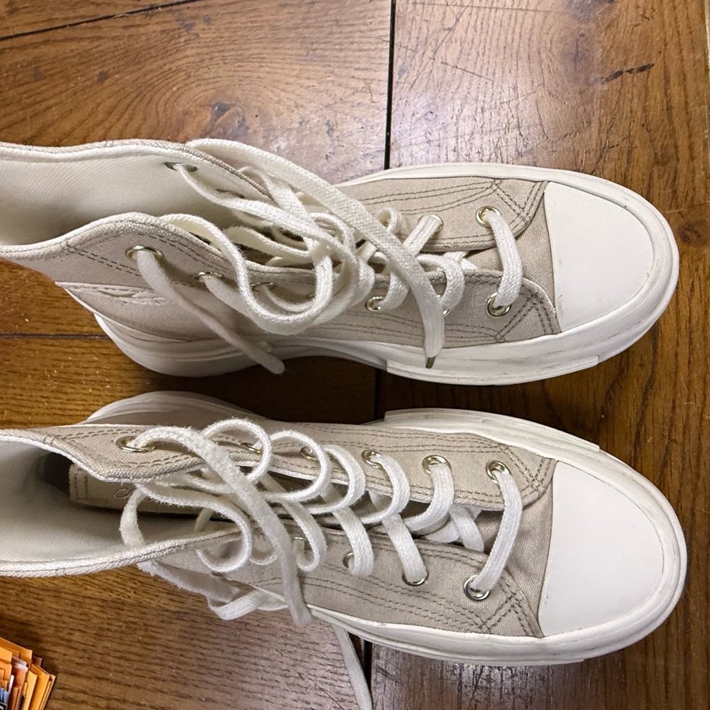 Converse High-Top Beige Canvas Sneakers